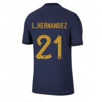 Fotbalové Dres Francie Lucas Hernandez #21 Domácí MS 2022 Krátký Rukáv